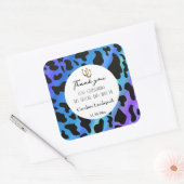 Sticker Carré Chic Blue Black Cow Spots Merci (Enveloppe)