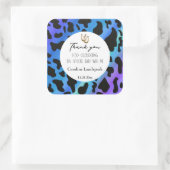 Sticker Carré Chic Blue Black Cow Spots Merci (Sac)