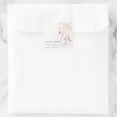 Sticker Carré Chic Boho Feather Dreamcatcher Watercolor Adresse (Sac)