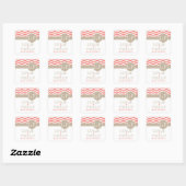 Sticker Carré Chic Chevron Monogramme | corail (Feuille)