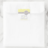 Sticker Carré Chic Chevron Monogramme | jaune (Sac)