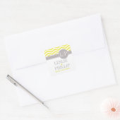 Sticker Carré Chic Chevron Monogramme | jaune (Enveloppe)