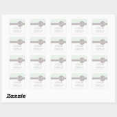 Sticker Carré Chic Chevron Monogramme | menthe (Feuille)