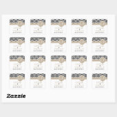 Sticker Carré Chic Chevron Monogramme | noir (Feuille)