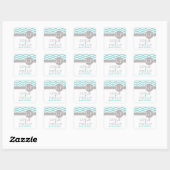 Sticker Carré Chic Chevron Monogramme | TURQUOISE (Feuille)