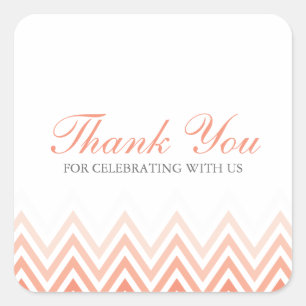 Sticker Carré Chic Coral Ombre Chevrons