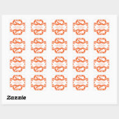 Sticker Carré Chic Damask Save Date Stickers, Orange (Feuille)