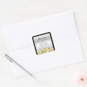 Sticker Carré Chic Elegant Rose Merci Mariage argent (Enveloppe)