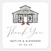 Sticker Carré Chic Fall Barn Merci Mariage (Devant)