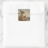 Sticker Carré Chic Fox Relaxant dans le style (Sac)