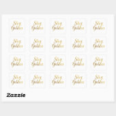 Sticker Carré Chic Gold Script Motivation Message (Feuille)