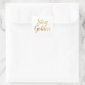 Sticker Carré Chic Gold Script Motivation Message (Sac)