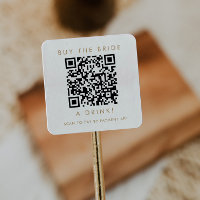 Chic Gold Typographie Acheter la mariée A Drink QR