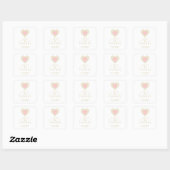 Sticker Carré Chic Gratitude Light Pink Gold Heart Lace  (Feuille)