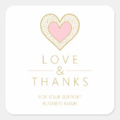Sticker Carré Chic Gratitude Light Pink Gold Heart Lace  (Devant)