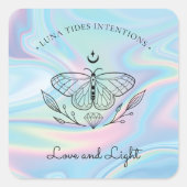 Sticker Carré Chic Holographique Magique Intention Candles Étiqu (Devant)
