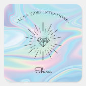 Sticker Carré Chic Holographique Magique Intention Candles Étiqu (Devant)
