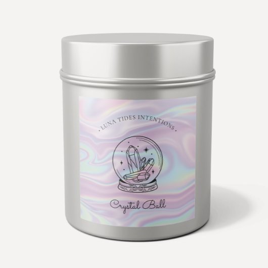 Sticker Carré Chic Holographique Magique Intention Candles Étiqu