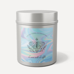 Sticker Carré Chic Holographique Magique Intention Candles Étiqu