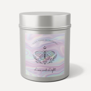 Sticker Carré Chic Holographique Magique Intention Candles Étiqu