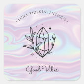 Sticker Carré Chic Holographique Magique Intention Candles Étiqu (Devant)