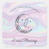 Sticker Carré Chic Holographique Magique Intention Candles Étiqu (Devant)