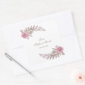 Sticker Carré Chic Marsala Maroon Floral Mariage (Enveloppe)