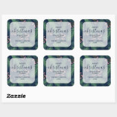 Sticker Carré Chic Merry Christmas Navy (Feuille)