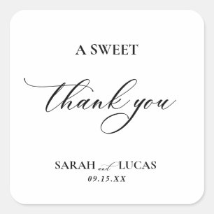 Sticker Carré Chic Moderne Design élégant Mariage élégant