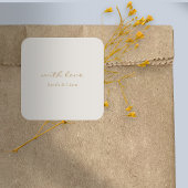 Sticker Carré Chic nétral avec l'amour Cadeau Favoriser Mariage
