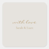 Sticker Carré Chic nétral avec l'amour Cadeau Favoriser Mariage