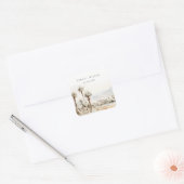 Sticker Carré Chic Palm Springs California Mariage paysager (Enveloppe)