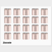 Sticker Carré Chic Parties scintillant Argent Lecteurs Rose Cupc (Feuille)