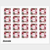 Sticker Carré Chic Rose Vintage "Cherry Pop" (Feuille)