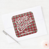 Sticker Carré Chic Sparkly Plaid Christmas (Enveloppe)