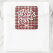 Sticker Carré Chic Sparkly Plaid Christmas (Sac)