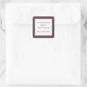 Sticker Carré Chic tendance violet Mariage élégante calligraphie (Sac)