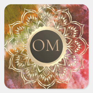 Sticker Carré Chic Tie Dye OM Mandala