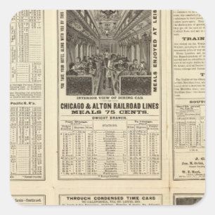 Sticker Carré Chicago et Alton Railroad 2