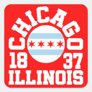 Sticker Carré Chicago, Illinois