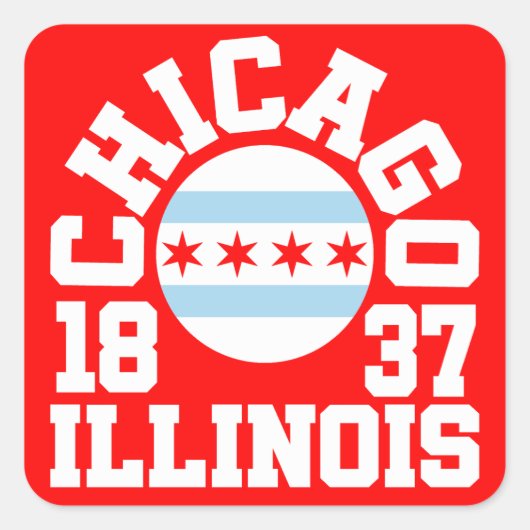 Sticker Carré Chicago, Illinois (Devant)