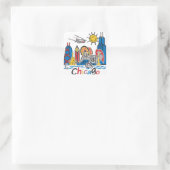 Sticker Carré Chicago Kids Skyline (Sac)