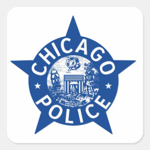 Sticker Carré Chicago Police VINTAGE STAR