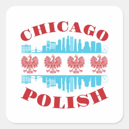 Sticker Carré Chicago Pologne Pologne Heritage Pride (Devant)