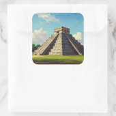 Sticker Carré Chichen Itza Mexico Travel Beach (Sac)
