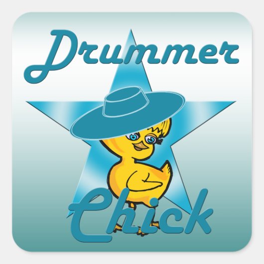 Sticker Carré Chick batteur #7 (Devant)