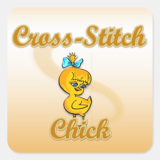 Sticker Carré Chick croisé (Devant)