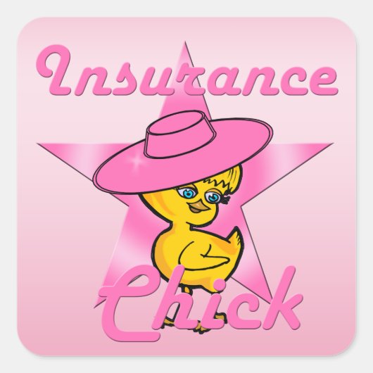 Sticker Carré Chick d'assurance #8 (Devant)