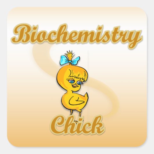 Sticker Carré Chick en biochimie (Devant)