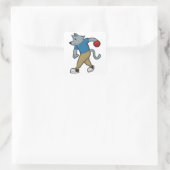 Sticker Carré Chien à Bowling avec Bowling balle (Sac)